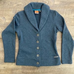 Merrell Heathered Fleece Arabella Cardigan Sweater Blue Women’s Size Small